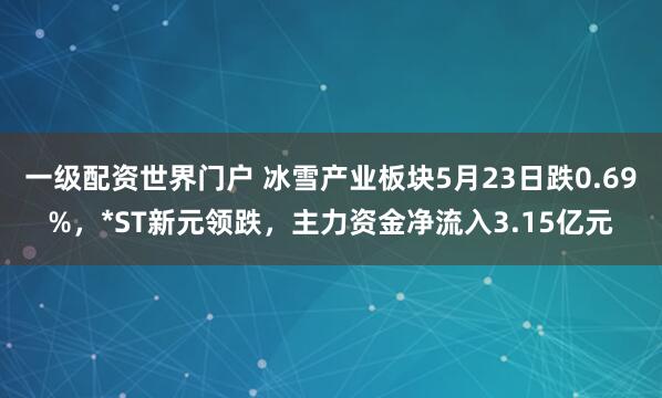 一级配资世界门户 冰雪产业板块5月23日跌0.69%，*ST新元领跌，主力资金净流入3.15亿元